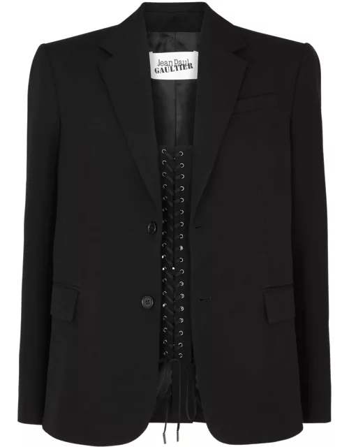 Jean Paul Gaultier Wool Corset Blazer - Black - 38 (UK10 / S)