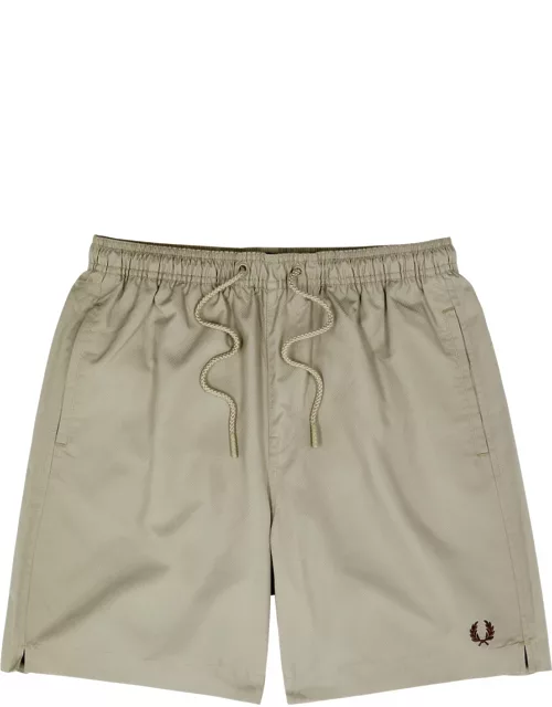 Fred Perry Logo-embroidered Shell Swim Shorts - Taupe