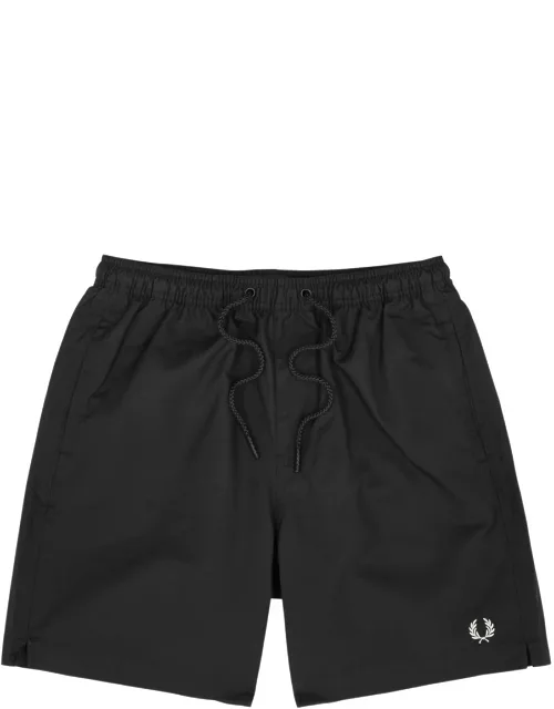 Fred Perry Logo-embroidered Shell Swim Shorts - Black