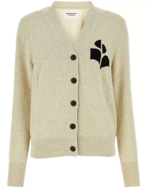 Marant Étoile Cotton And Wool Cardigan With Melange Effect