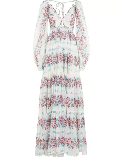 Etro Floral Printed Open-back Flared Maxi Dres