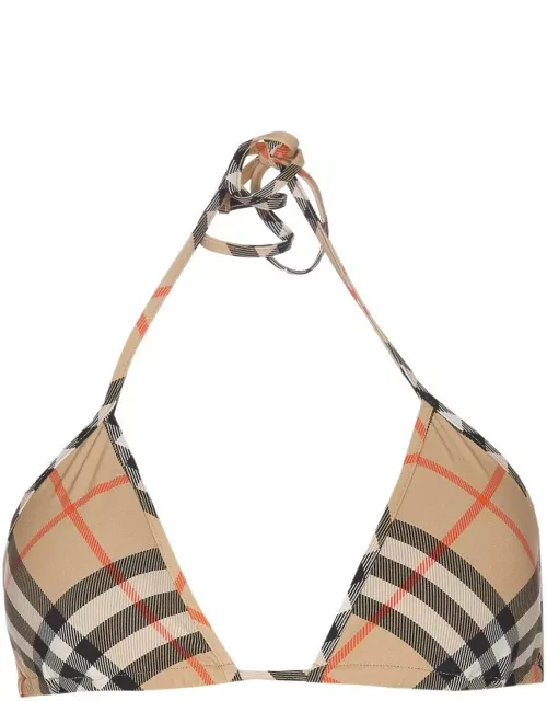 Burberry Check-pattern Halterneck Bikini Top