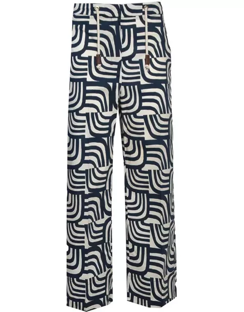 'S Max Mara All-over Patterned Wide Leg Trouser