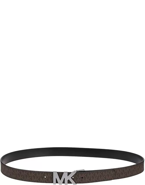 Michael Kors Logo Plaque Reversible Buckle Belt