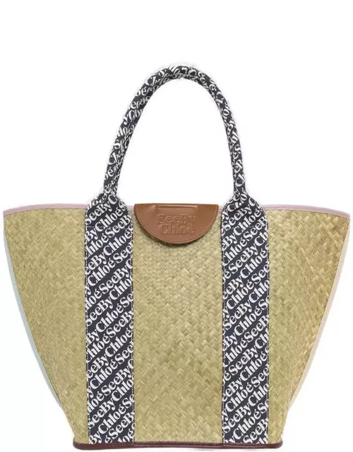 See by Chloé Logo Detailed Interwoven Tote Bag