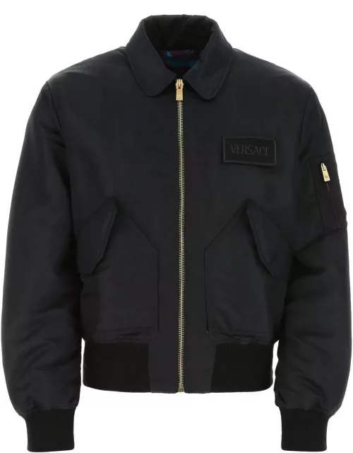 Versace Black Nylon Padded Jacket