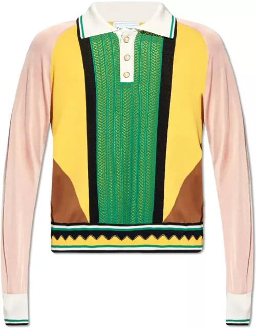 Casablanca Polo Shirt With Long Sleeve