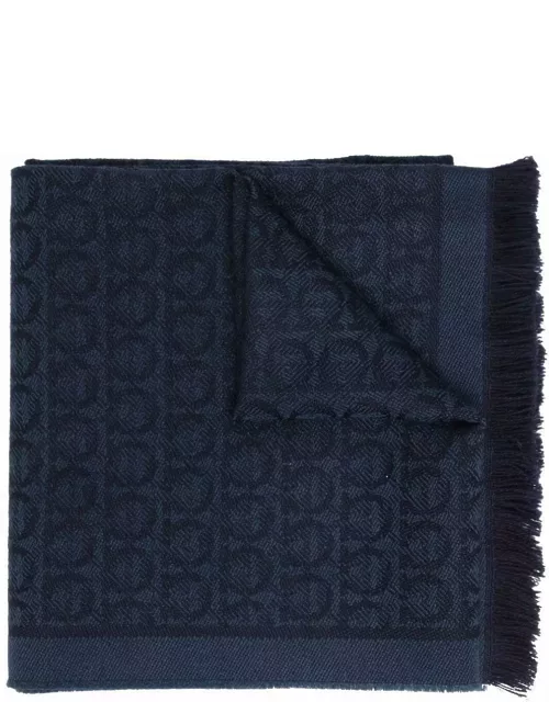 Ferragamo All-over Patterned Fringed Edge Scarf