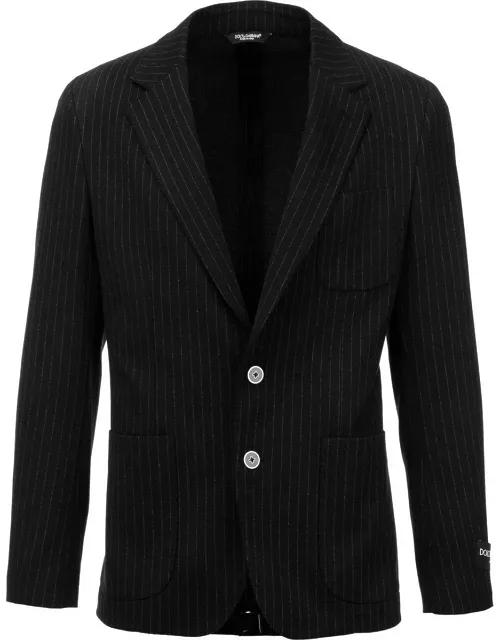 Dolce & Gabbana Pinstripe Buttoned Cuff Jacket