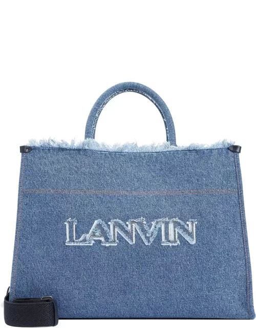 Lanvin Frayed Edge Denim Tote Bag