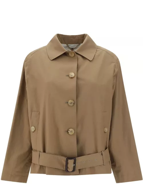 Max Mara The Cube Sportmax Buttoned Belted Trench Coat
