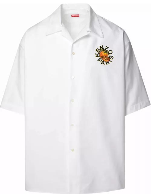 Kenzo Logo Patch Collared Short-sleeve Shirt