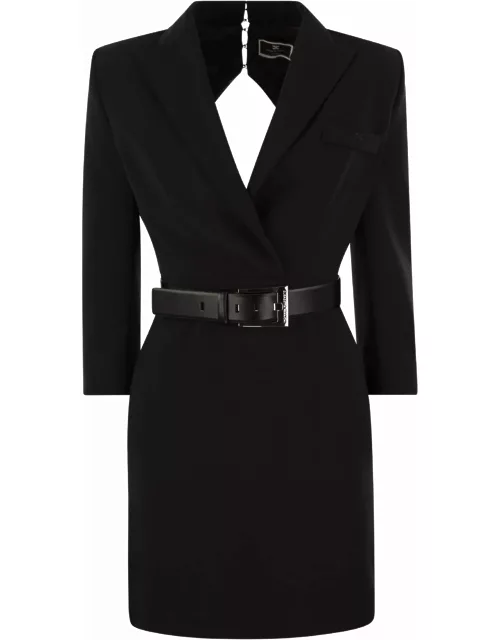 Elisabetta Franchi Robe-manteau In Crepe With Cut Out Back