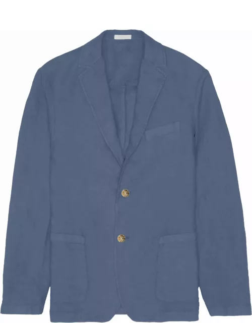 Altea Air Force Blue Single-breasted Linen Jacket