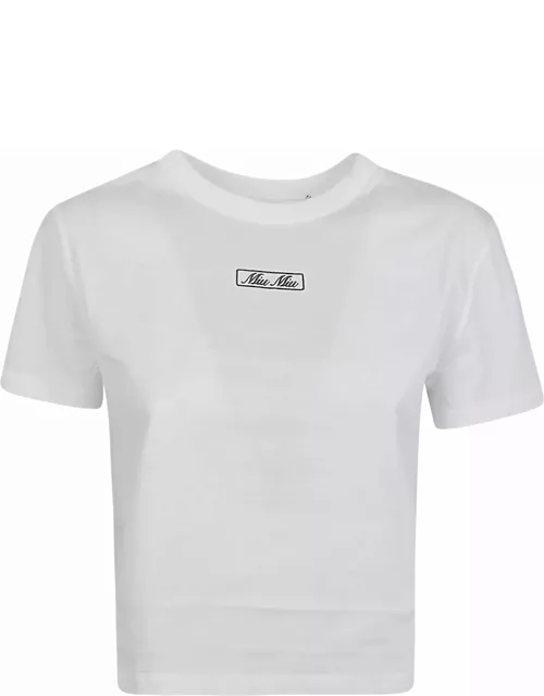 Miu Miu Logo Cropped T-shirt