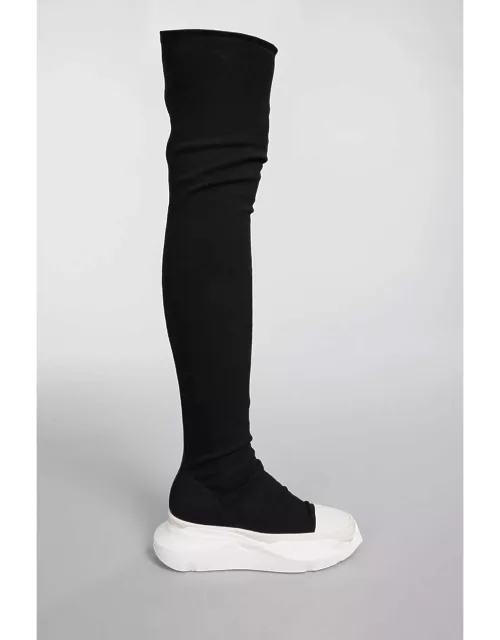 DRKSHDW Abstract Stockings Sneakers In Black Cotton