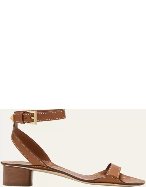Leather Ankle-Strap Sandal