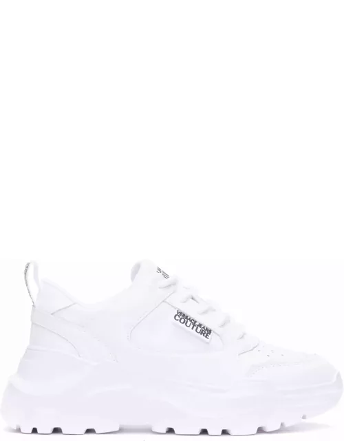 Versace Jeans Couture Sneakers In White Leather