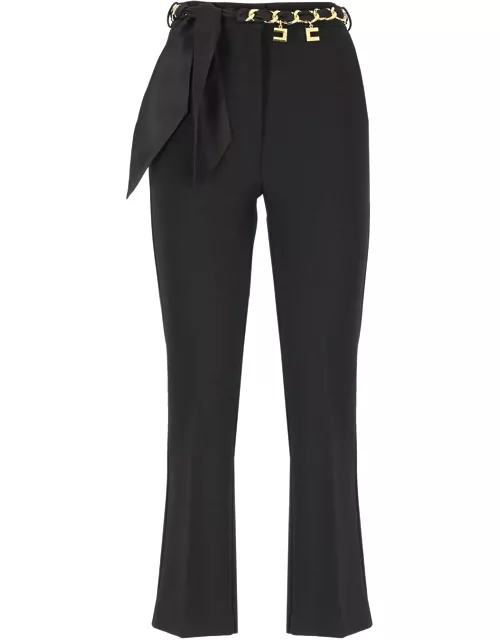 Elisabetta Franchi Black Trousers With Bow