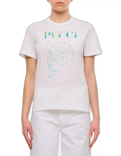 Emilio Pucci Short Sleeve Cotton T-shirt White