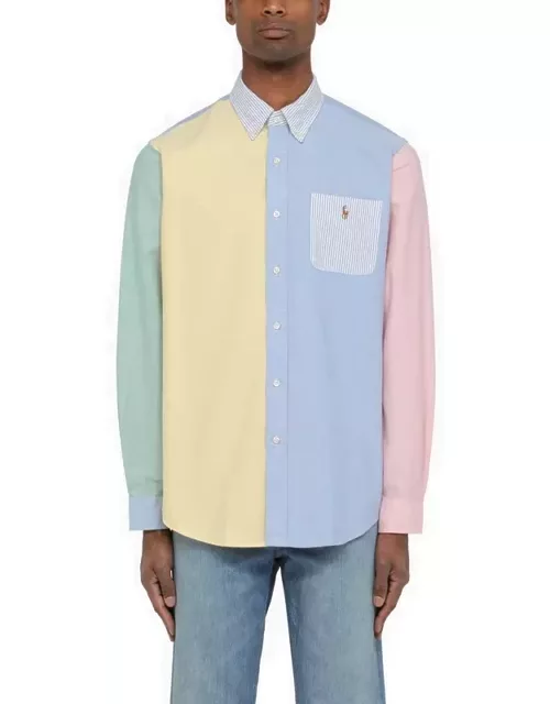Classic-fit multicoloured patchwork Oxford shirt