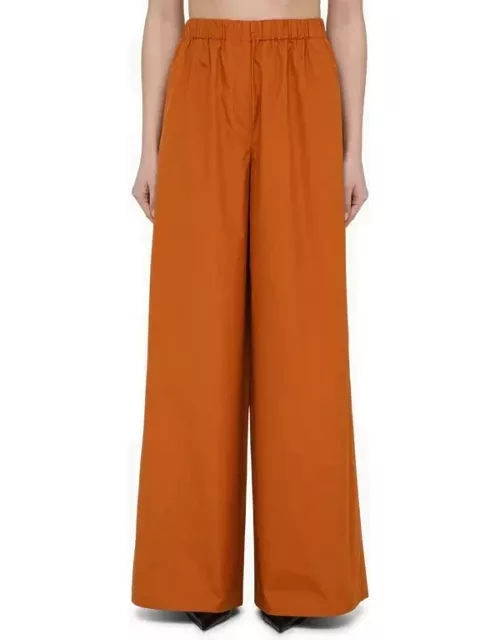 Wide earth-coloured cotton trouser