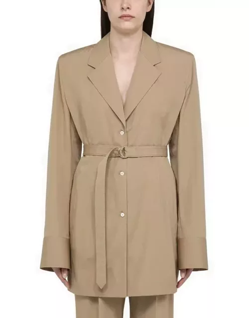Single-breasted khaki cotton jacket