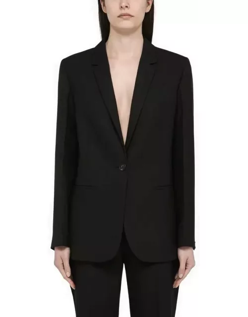 Black single-breasted jacket in viscose blend