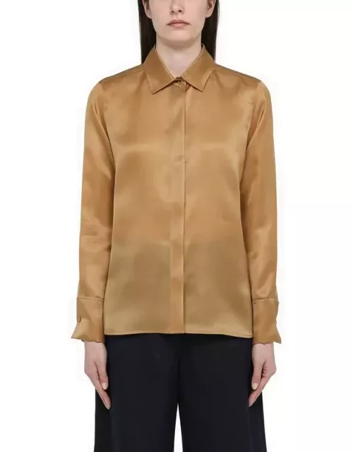 Leather-coloured silk shirt