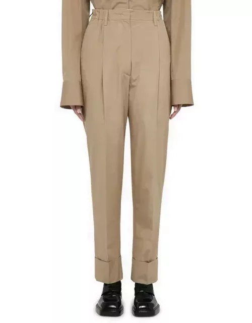 Khaki cotton trouser