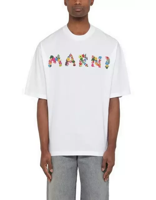 White t-shirt with Marni logo bouquet