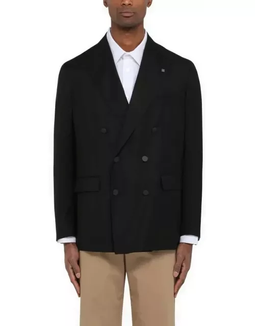 New York black wool double-breasted jacket