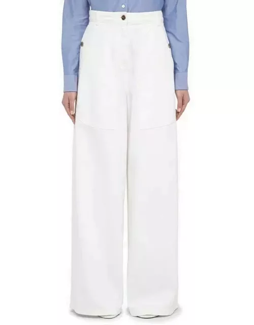 White wide denim trouser