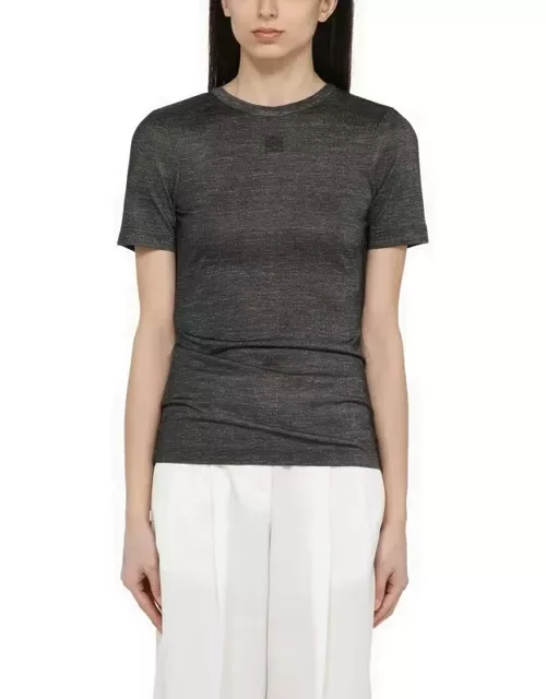 Charcoal knot T-shirt in silk blend