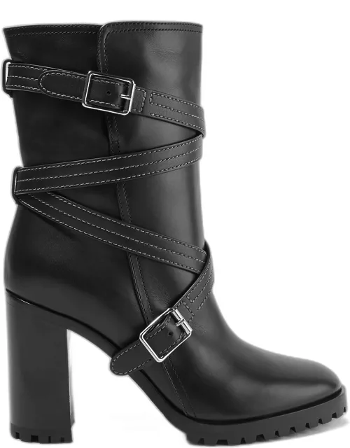 Gianvito Rossi Leather Buckle Ankle Boot