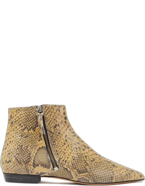 Isabel Marant Snakeskin Embossed Leather Ankle Boot