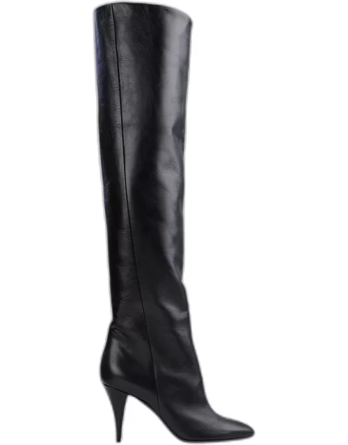 Saint Laurent Leather Knee Length Boots