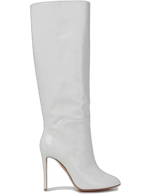 Aquazzura White Patent Leather Knee Length Boots
