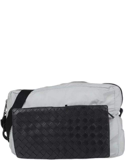Bottega Veneta Black/Grey Fabric and Leather Foldable Bag