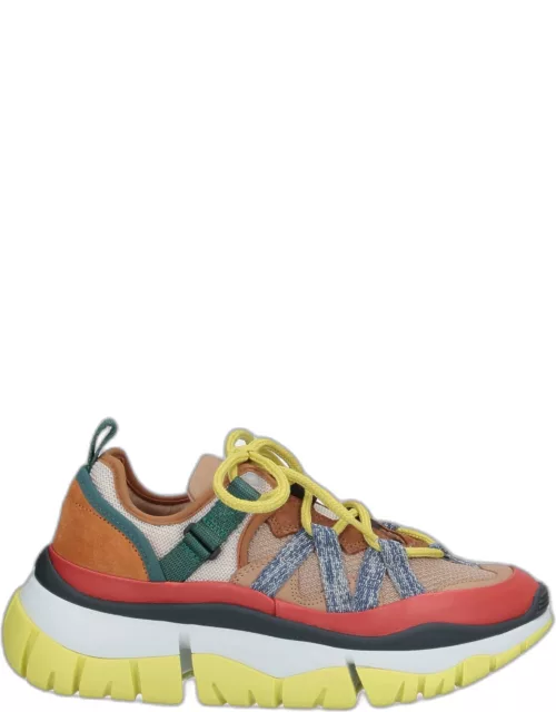 Chloe Multicolor Leather and Fabric Sneaker