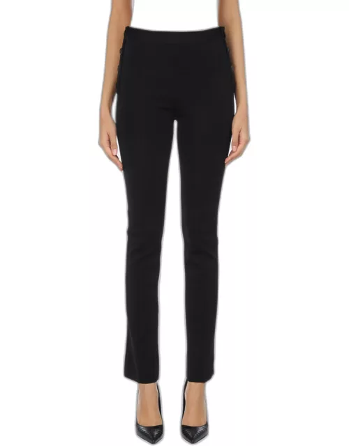 Givenchy Black Knit Button Embellished Slim Pants