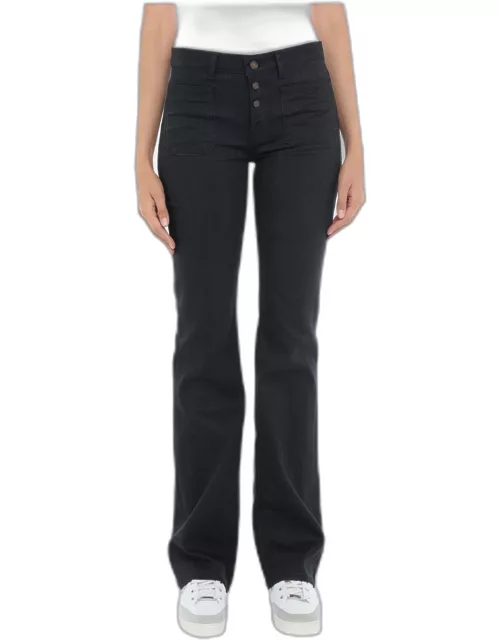 Saint Laurent Paris Black Cotton Wide Leg Jeans M (