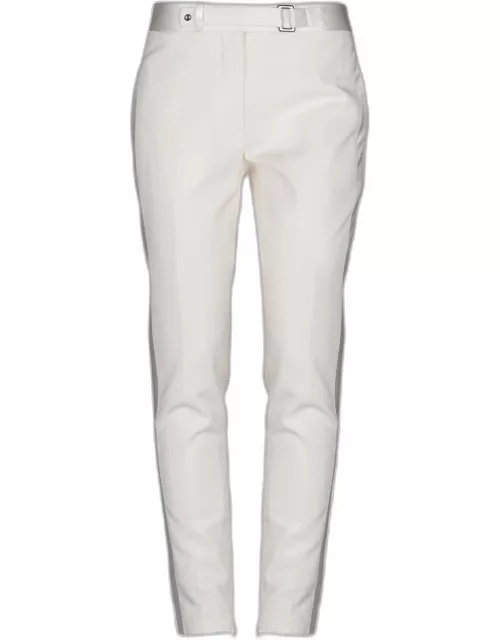 Tom Ford Cream Wool Satin Striped Trousers S (IT 38)