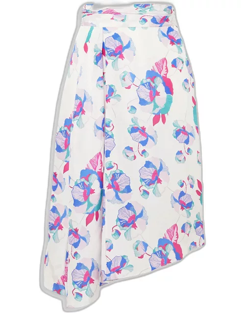 Isabel Marant Multicolor Floral Print Silk Knee-Length Skirt XXL (FR 44)