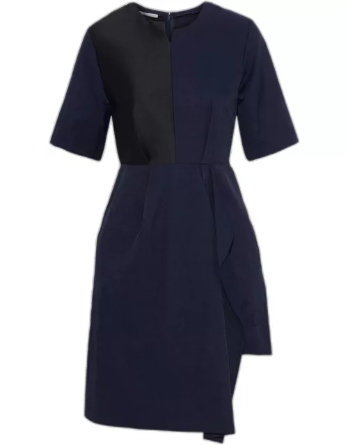 Stella McCartney Navy Blue Cotton Blend Knee-Length Dress IT