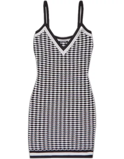 Balmain Monochrome Knit Sleeveless Mini Dress M (FR 38)