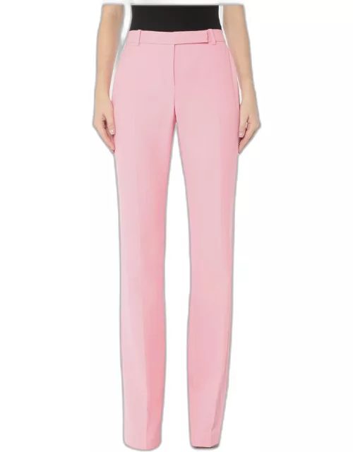 Alexander McQueen Pink Wool-Blend Flared Pants L (IT 44)