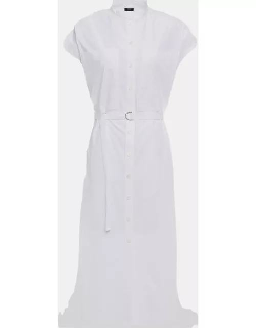 Joseph White Cotton Midi Shirt Dress XL (FR 42)