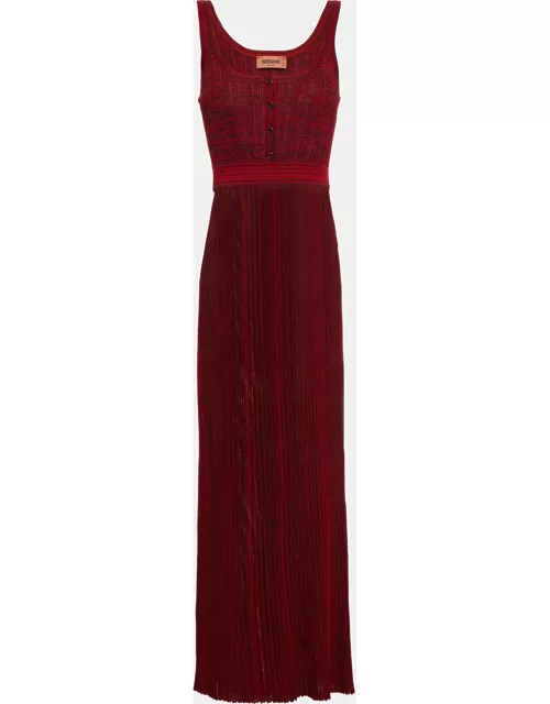 Missoni Red Ribbed Knit Maxi Dress M (IT 42)