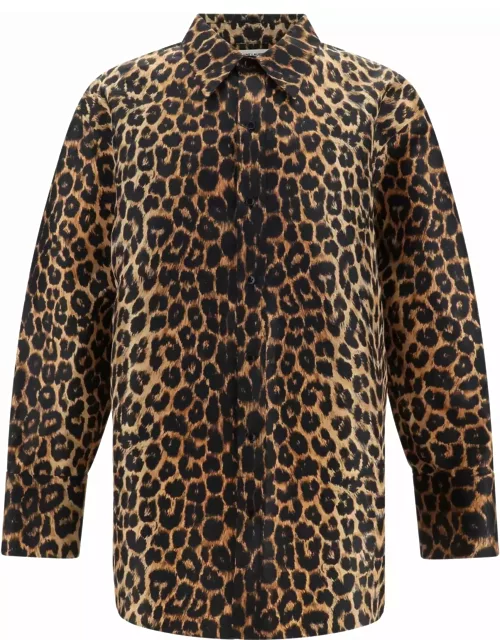Saint Laurent Leopard Print Taffeta Shirt